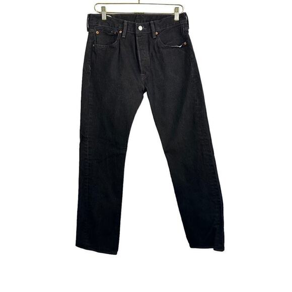 Levi's 501 Original Fit Button Fly Jeans 33 Black Denim - Picture 1 of 8
